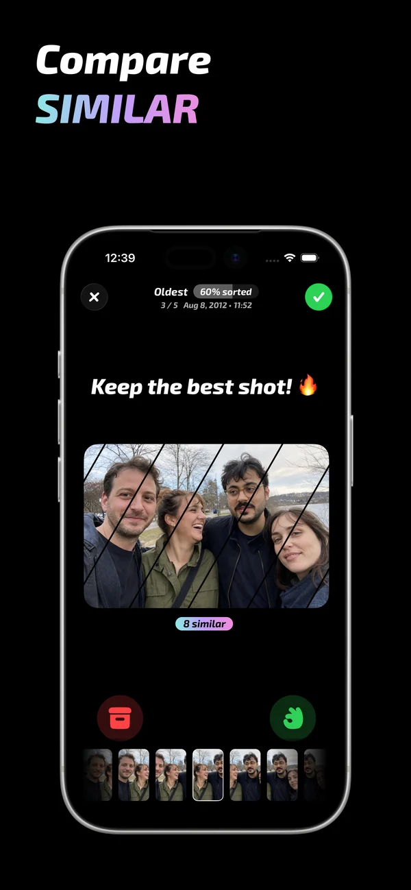 Compare similar iPhone photos and keep the best shot