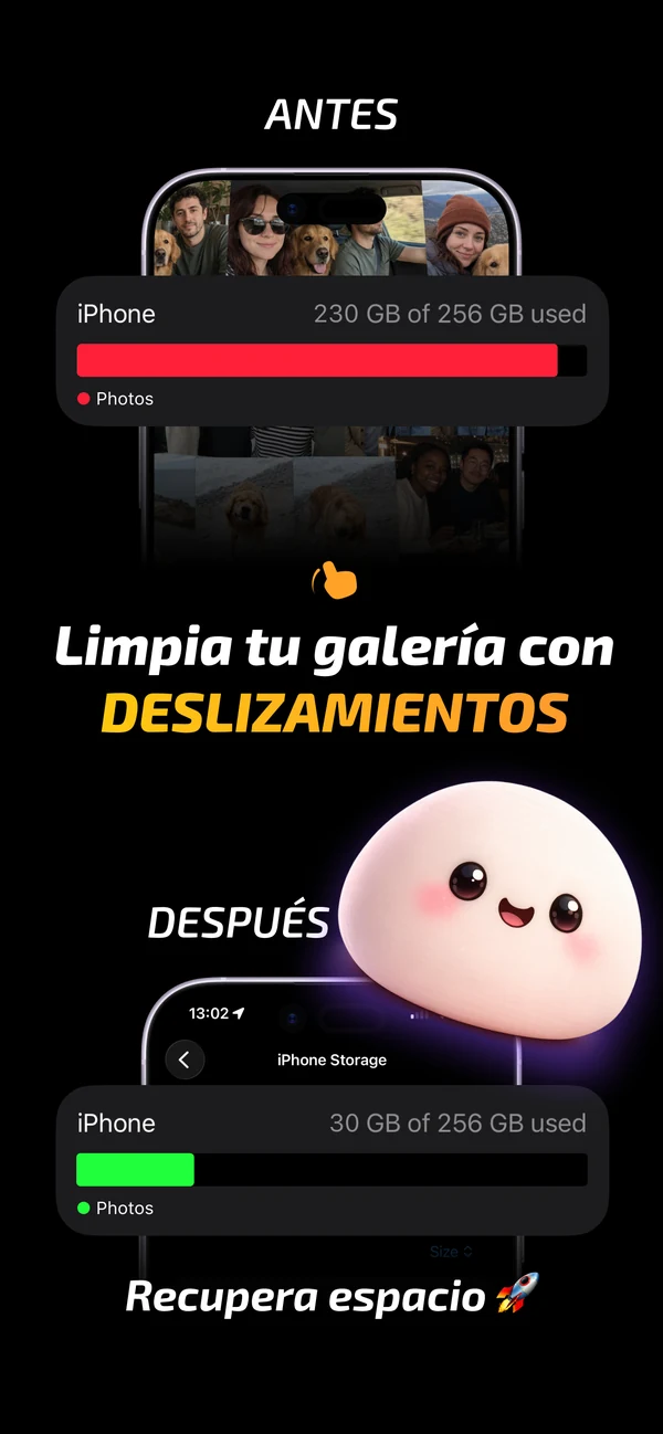 Resultado de limpiar el almacenamiento de fotos
