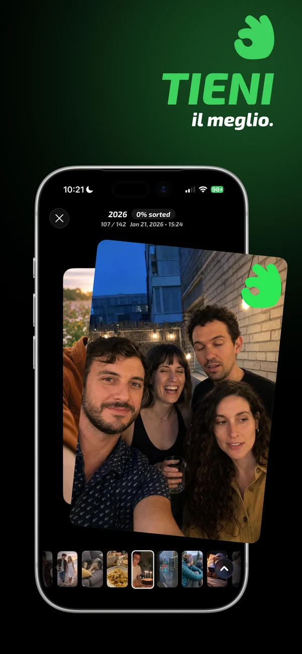 Conservare una foto con uno swipe