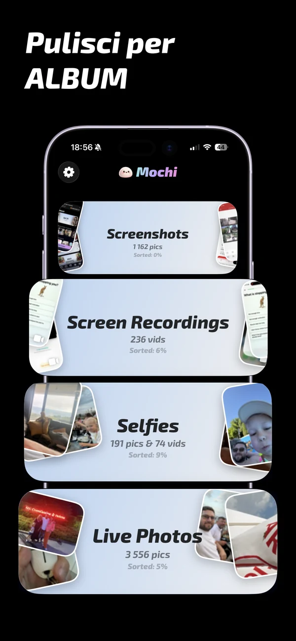 Ordinare le foto di iPhone per album in Mochi