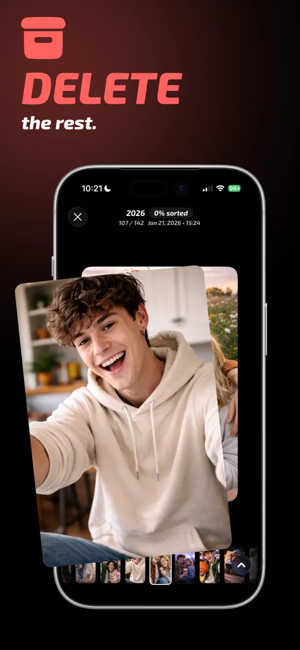 Mark an unwanted screenshot for deletion in Gallery Dash