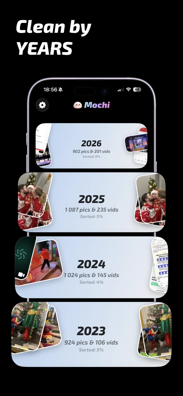 Clean and organize an iPhone photo library by year